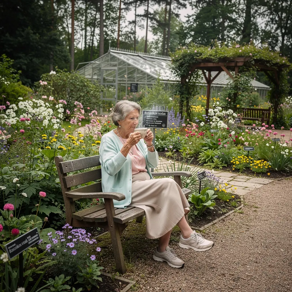 Raminanti žolelių mišinio pakuotė su natūraliomis sudedamosiomis dalimis.