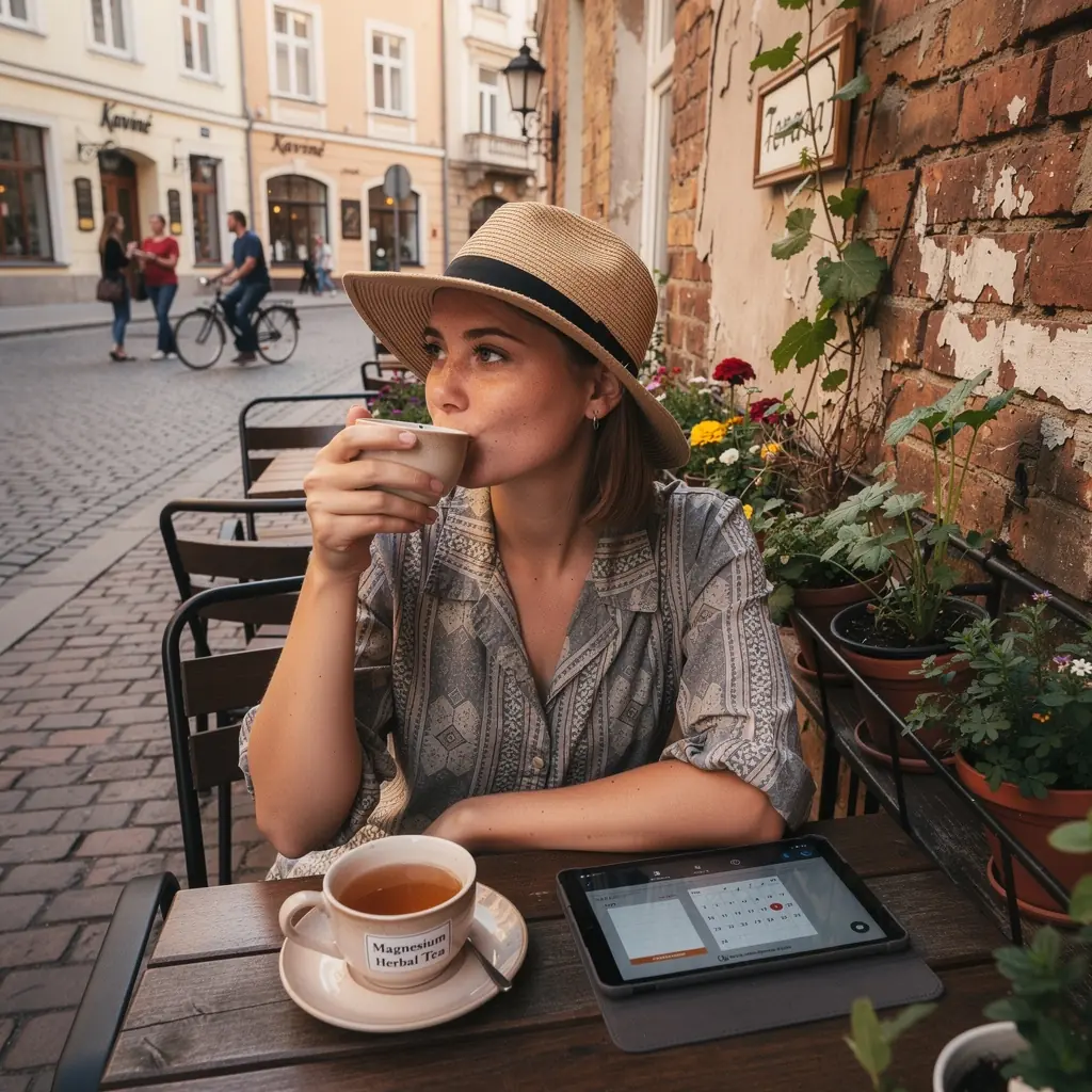 Žolelių ingredientai, išdėstyti ant stalo, paruošti arbatai ruošti.